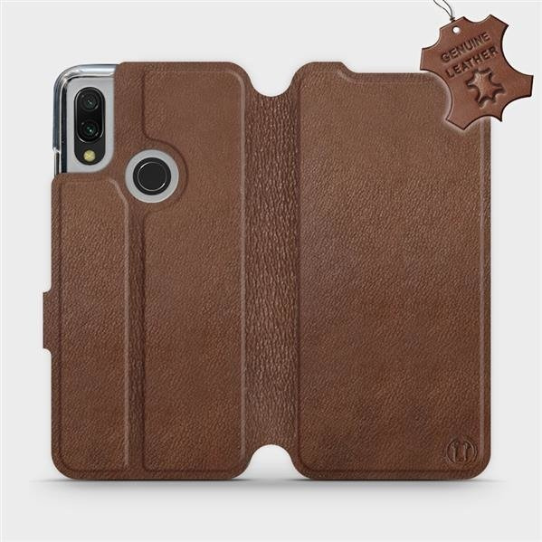 Kožené flip pouzdro Mobiwear - Xiaomi Redmi 7 - Hnědé