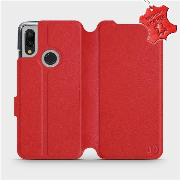 Kožené flip pouzdro Mobiwear - Xiaomi Redmi 7 - Červené