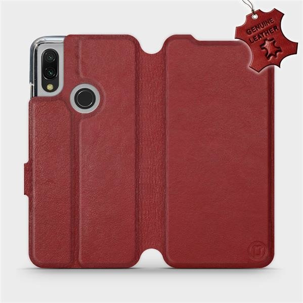 Kožené flip pouzdro Mobiwear - Xiaomi Redmi 7 - Tmavě červené