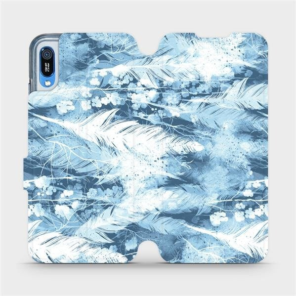 Flipové pouzdro Mobiwear - Huawei Y6 2019 - M058S Světle modrá horizontální pírka