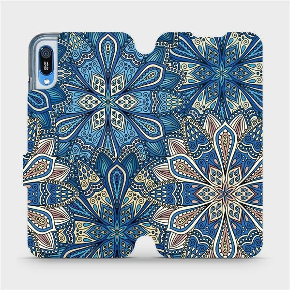 Flipové pouzdro Mobiwear - Huawei Y6 2019 - V108P Modré mandala květy