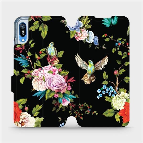 Flipové pouzdro Mobiwear - Huawei Y6 2019 - VD09S Ptáčci a květy