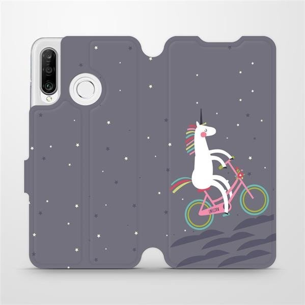 Flipové pouzdro Mobiwear - Huawei P30 Lite - V024P Jednorožec na kole