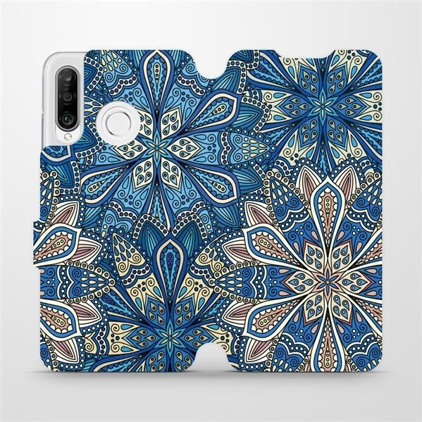 Flipové pouzdro Mobiwear - Huawei P30 Lite - V108P Modré mandala květy