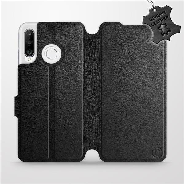 Kožené flip pouzdro Mobiwear - Huawei P30 Lite - Černé