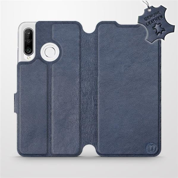 Kožené flip pouzdro Mobiwear - Huawei P30 Lite - Modré