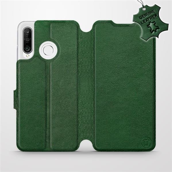 Kožené flip pouzdro Mobiwear - Huawei P30 Lite - Zelené