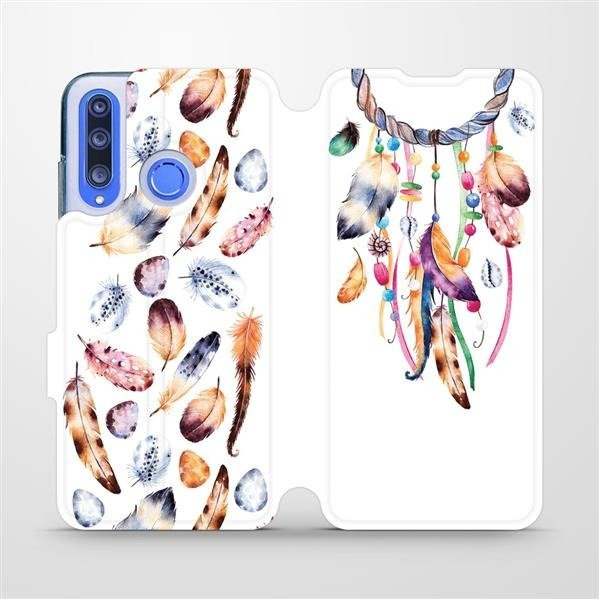 Flipové pouzdro Mobiwear - Honor 20 Lite - M003S Lapač a barevná pírka