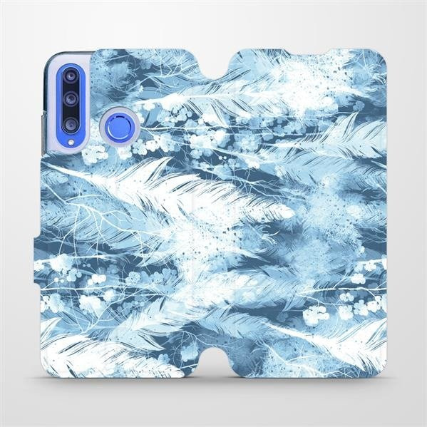Flipové pouzdro Mobiwear - Honor 20 Lite - M058S Světle modrá horizontální pírka