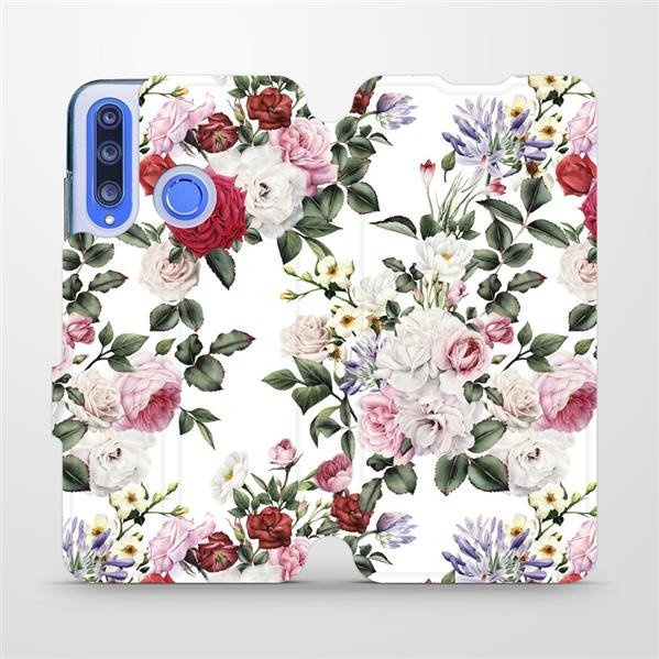 Flipové pouzdro Mobiwear - Honor 20 Lite - MD01S Růže na bílé