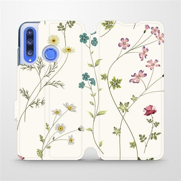 Flipové pouzdro Mobiwear na mobil Honor 20 Lite - MD03S Tenké rostlinky s květy - VÝPRODEJ