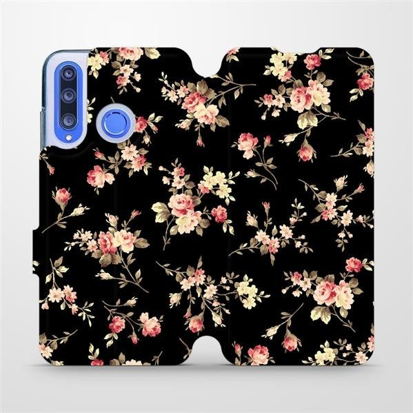 Flipové pouzdro Mobiwear - Honor 20 Lite - VD02S Květy na černé