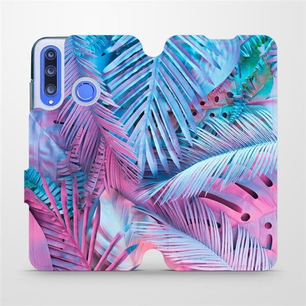 Flipové pouzdro Mobiwear - Honor 20 Lite - MG10S Fialové a modré listy