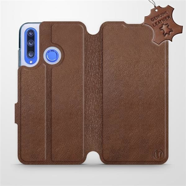 Kožené flip pouzdro Mobiwear - Honor 20 Lite - Hnědé