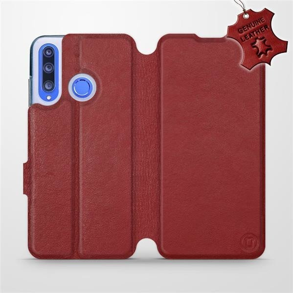 Kožené flip pouzdro Mobiwear - Honor 20 Lite - Tmavě červené