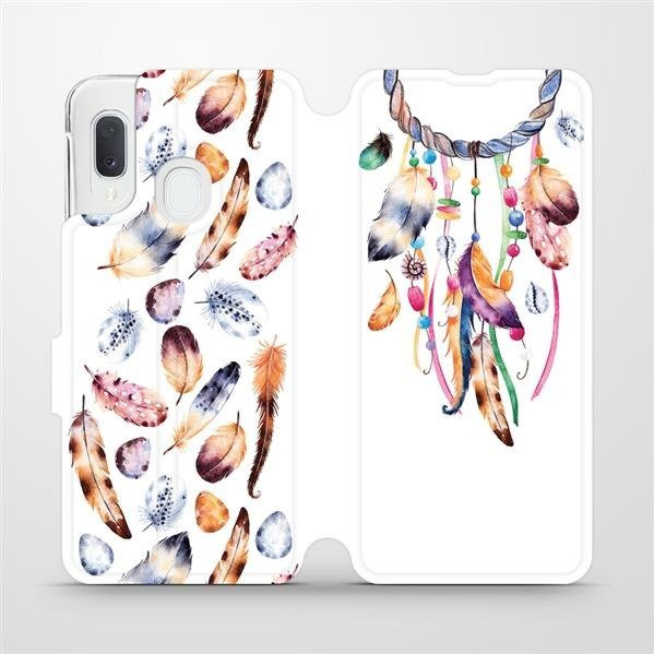 Flipové pouzdro Mobiwear - Samsung Galaxy A20e - M003S Lapač a barevná pírka