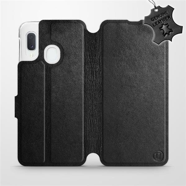 Kožené flip pouzdro Mobiwear - Samsung Galaxy A20e - Černé