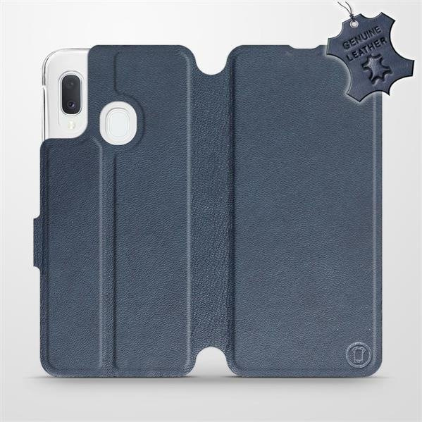 Kožené flip pouzdro Mobiwear - Samsung Galaxy A20e - Modré