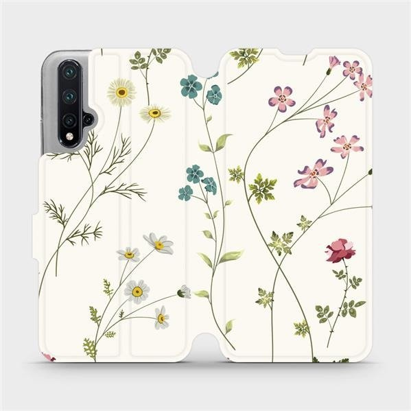 Flipové pouzdro Mobiwear - Honor 20 - MD03S Tenké rostlinky s květy
