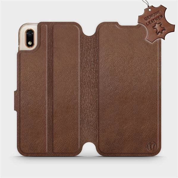 Kožené flip pouzdro Mobiwear - Huawei Y5 2019 / Honor 8S - Hnědé