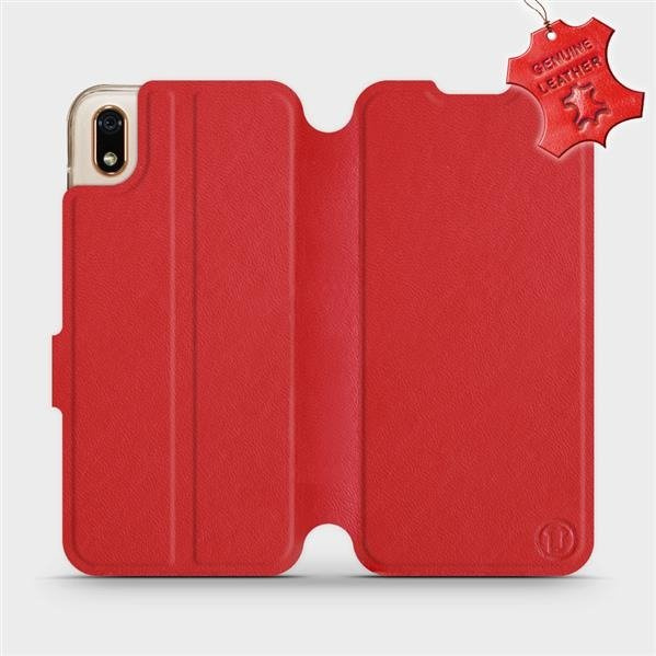 Kožené flip pouzdro Mobiwear - Huawei Y5 2019 / Honor 8S - Červené