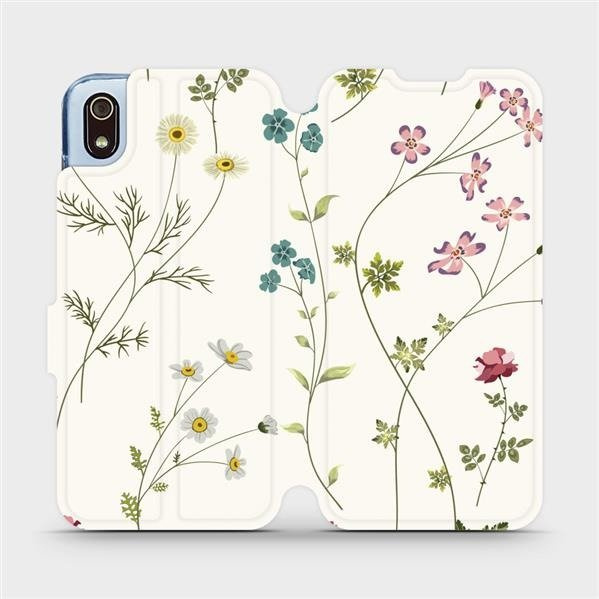 Flipové pouzdro Mobiwear - Xiaomi Redmi 7A - MD03S Tenké rostlinky s květy
