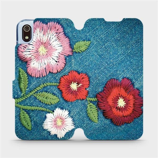 Flipové pouzdro Mobiwear - Xiaomi Redmi 7A - MD05P Džínové květy - VÝPRODEJ
