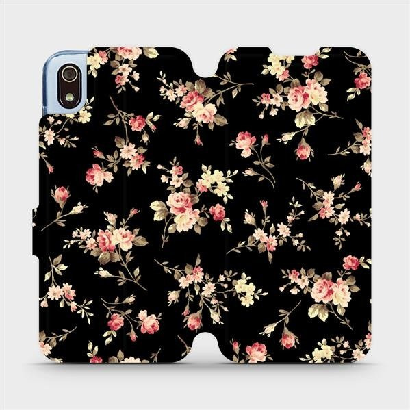 Flipové pouzdro Mobiwear - Xiaomi Redmi 7A - VD02S Květy na černé