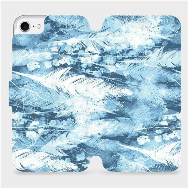 Flipové pouzdro Mobiwear - Apple iPhone 7 - M058S Světle modrá horizontální pírka