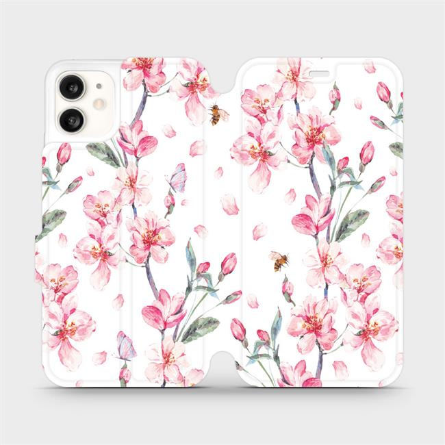 Flipové pouzdro Mobiwear - Apple iPhone 11 - M124S Růžové květy