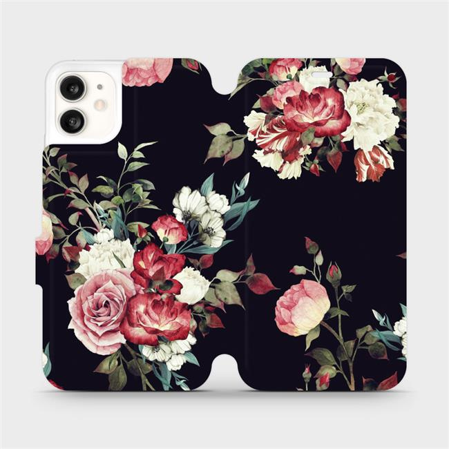 Flipové pouzdro Mobiwear - Apple iPhone 11 - VD11P Růže na černé