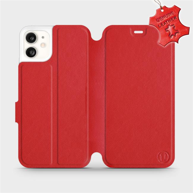 Kožené flip pouzdro Mobiwear - Apple iPhone 11 - Červené