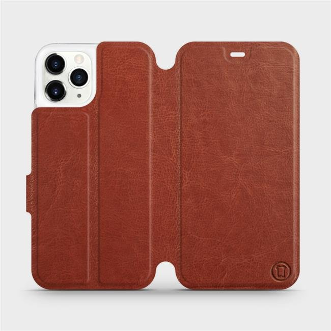 Flipové pouzdro Mobiwear - Apple iPhone 11 Pro - Hnědé a šedé