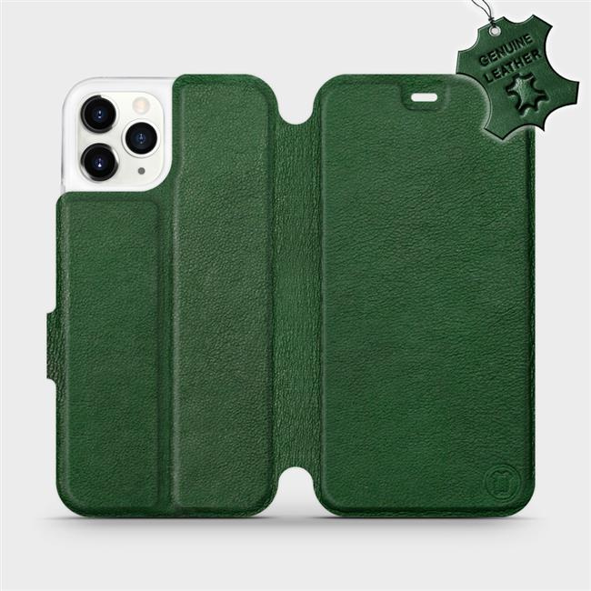 Kožené flip pouzdro Mobiwear - Apple iPhone 11 Pro - Zelené