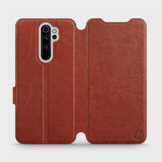 Flipové pouzdro Mobiwear - Xiaomi Redmi Note 8 Pro - Hnědé a šedé