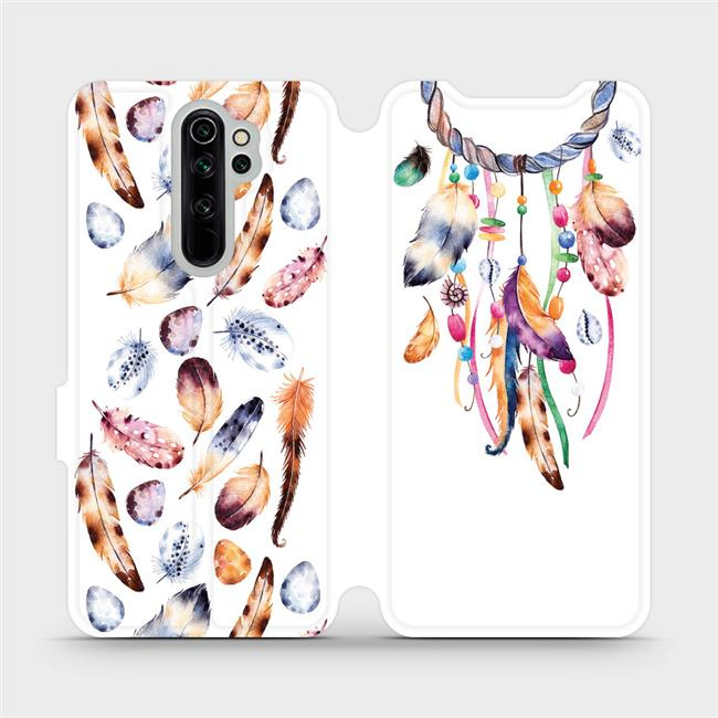 Flipové pouzdro Mobiwear - Xiaomi Redmi Note 8 Pro - M003S Lapač a barevná pírka