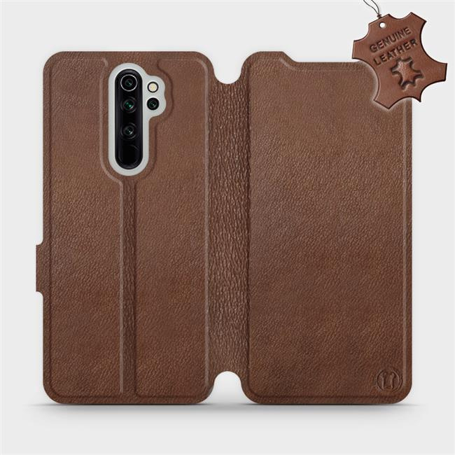 Kožené flip pouzdro Mobiwear - Xiaomi Redmi Note 8 Pro - Hnědé