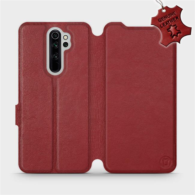 Kožené flip pouzdro Mobiwear - Xiaomi Redmi Note 8 Pro - Tmavě červené