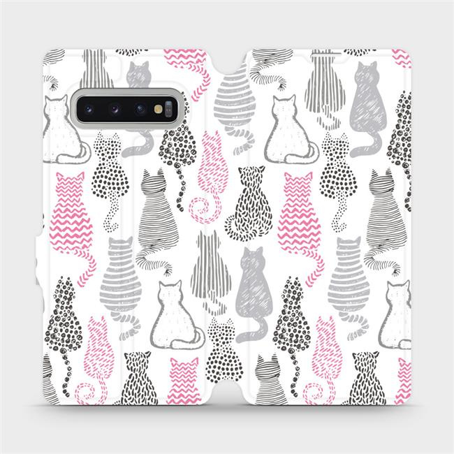 Flipové pouzdro Mobiwear - Samsung Galaxy S10 Plus - MX01S Kočičí zádíčka