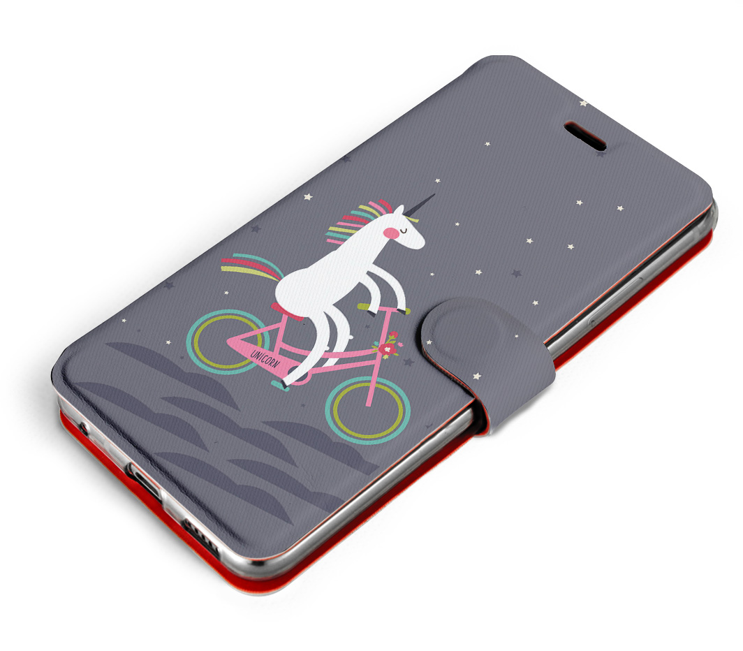 Flipové pouzdro Mobiwear na mobil Xiaomi Redmi Note 12 Pro 5G - V024P Jednorožec na kole - VÝPRODEJ