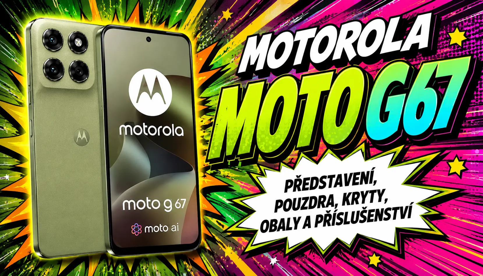 Motorola Moto G67 5G: AMOLED, Sony foťák a 5G za pět tisíc. Pouzdra a příslušenství