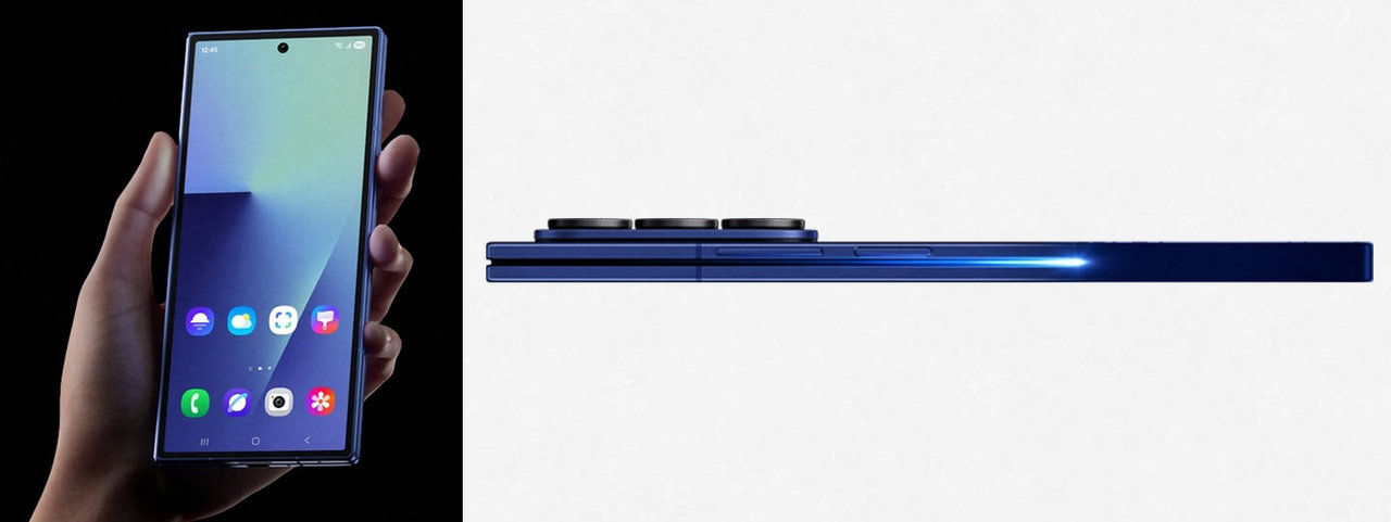 Samsung Galaxy Z Fold7 5G supertenký profil 4,2 mm v rozloženém stavu