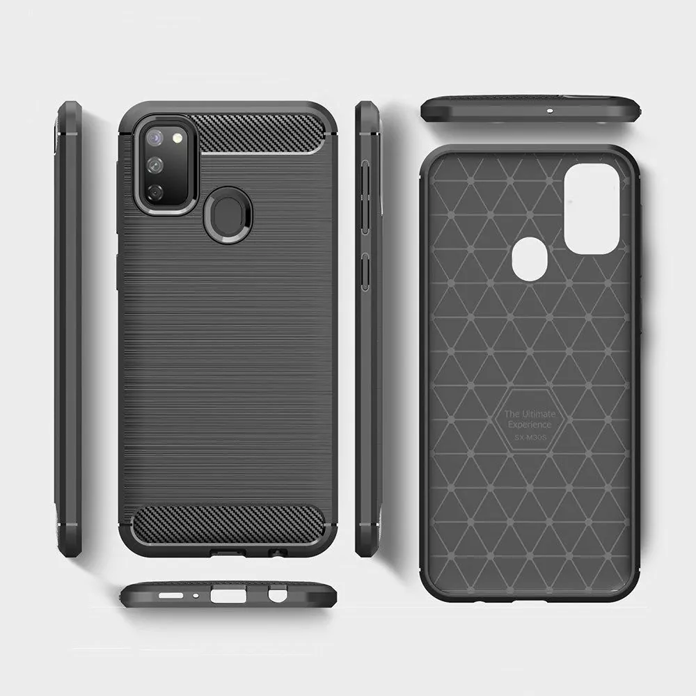 Silikonové pouzdro Coolcase CARBON na mobil Samsung Galaxy A21s Černé