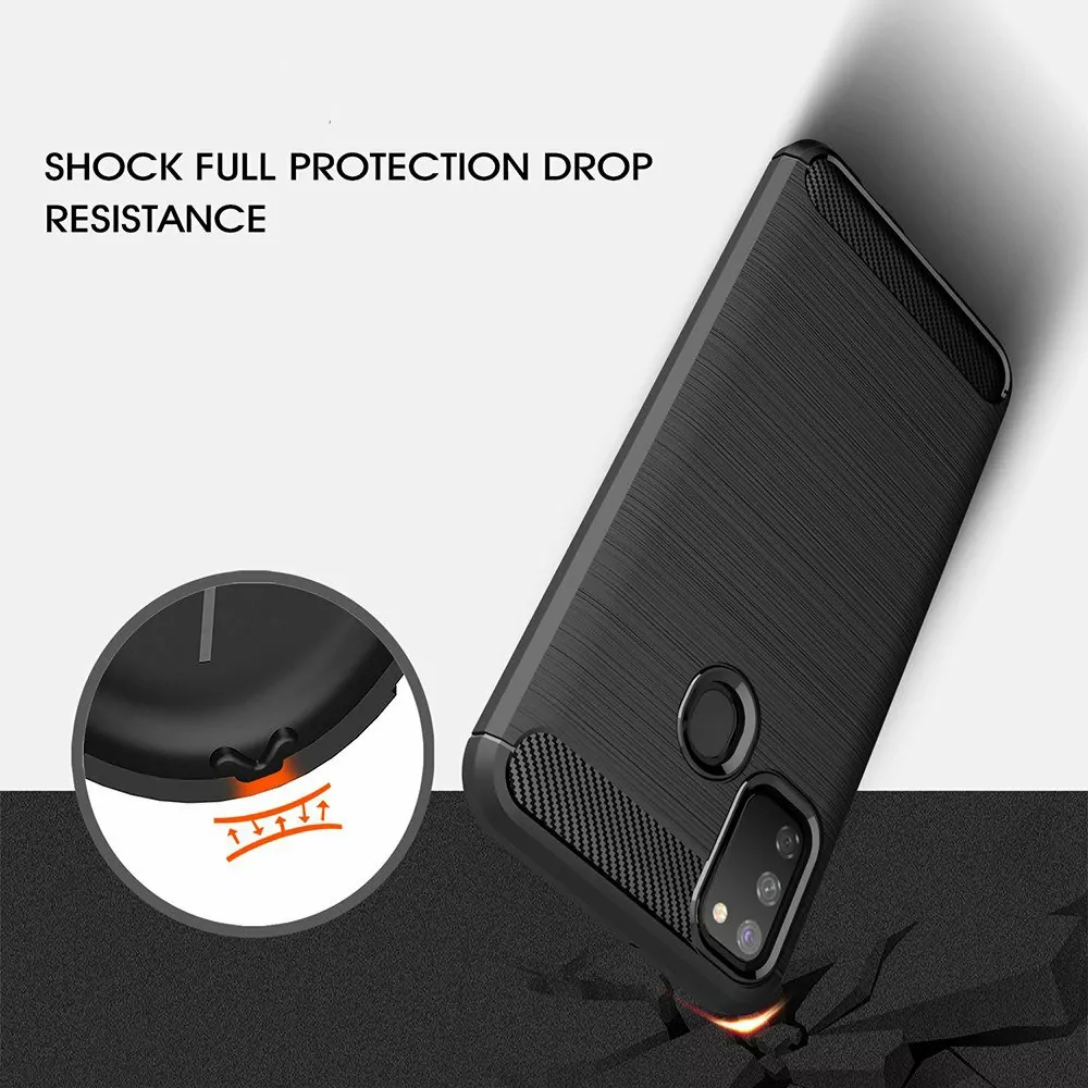 Silikonové pouzdro Coolcase CARBON na mobil Samsung Galaxy A21s Černé