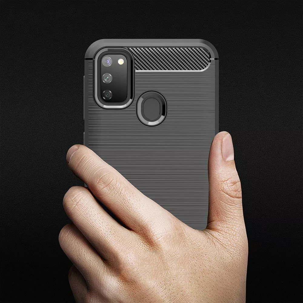 Silikonové pouzdro Coolcase CARBON na mobil Samsung Galaxy A21s Černé