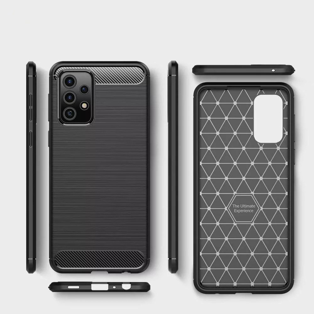 Silikonové pouzdro Coolcase Carbon na mobil Samsung Galaxy A72 černé