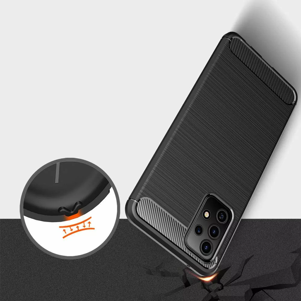 Silikonové pouzdro Coolcase Carbon na mobil Samsung Galaxy A72 černé