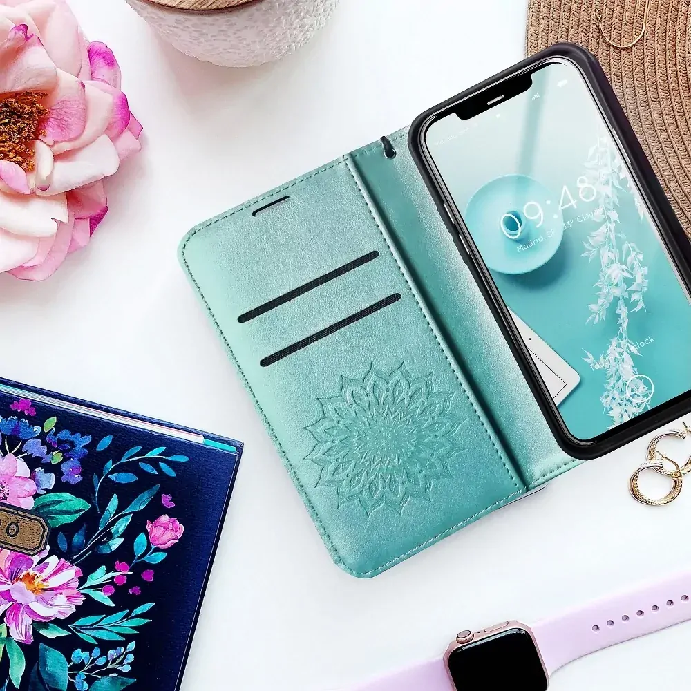 Flipové pouzdro Coolcase Mezzo na mobil Samsung Galaxy A12 / M12 - Mandala green