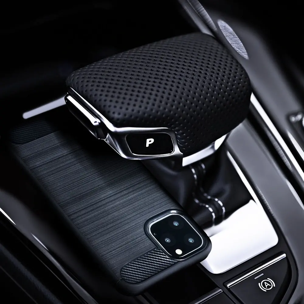 Silikonové pouzdro Coolcase Carbon na mobil Apple iPhone 14 Pro Černé