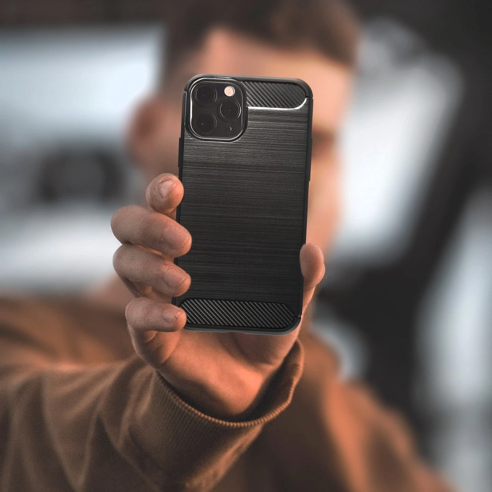 Silikonové pouzdro Coolcase Carbon na mobil Apple iPhone 14 Plus Černé